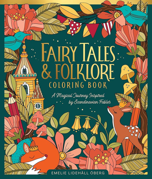 Fairy Tales & Folklore Coloring Book: A Magical Journey Inspired by Scandinavian Fables cover image